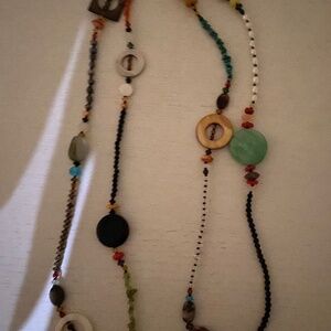 long gemstone handmade necklace